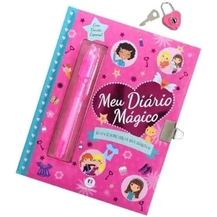Diário Secreto Infantil com Cadeado e Caneta de Tinta Invisível