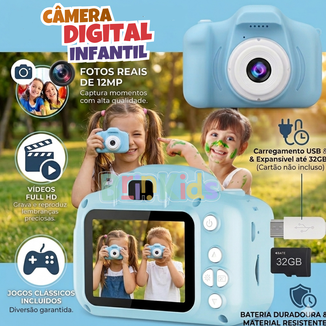 Câmera Digital Infantil com Vídeo e Fotos – Brinquedo Educativo