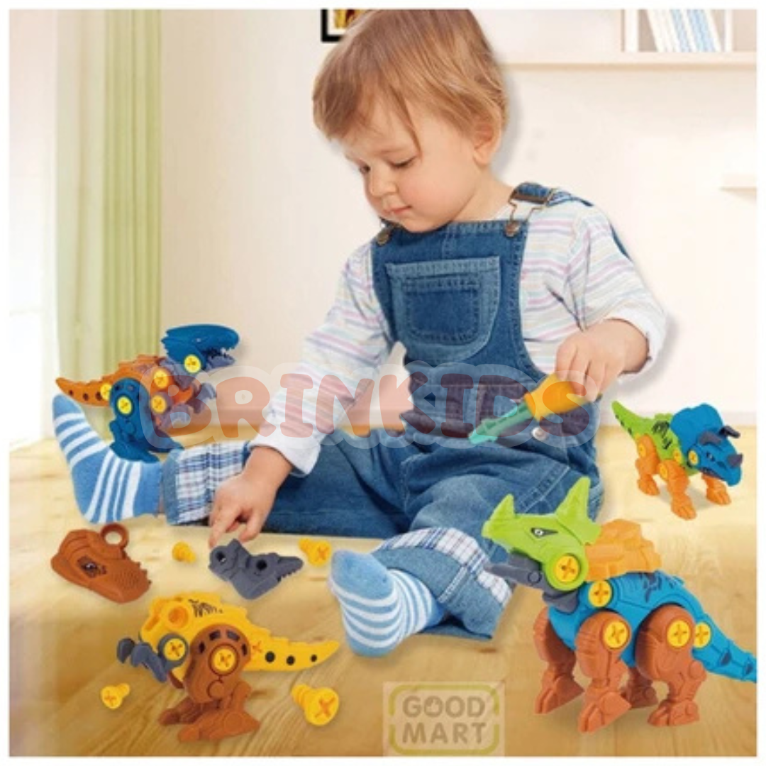 Dinossauro de Montar Infantil – Brinquedo Educativo com Parafusos + Ferramentas Grátis