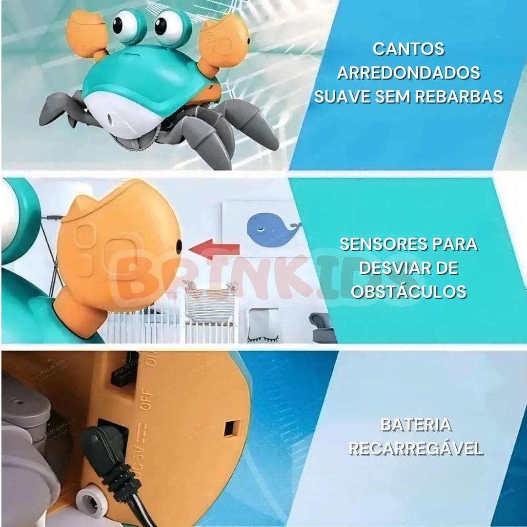 Caranguejo Fujão Interativo com Música, Luz e Movimento