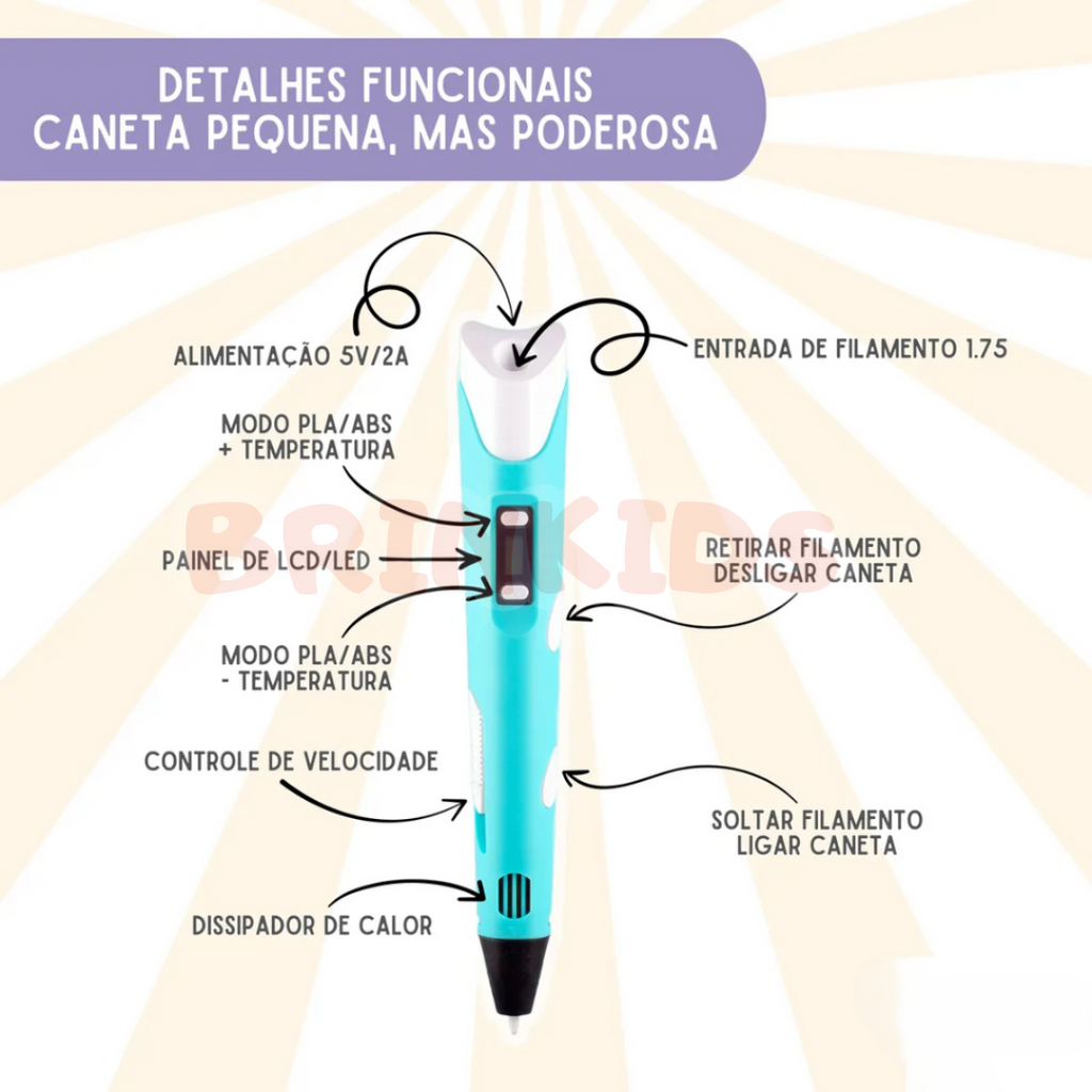 Caneta 3D Infantil Criativa – Desenhe e Construa no Ar
