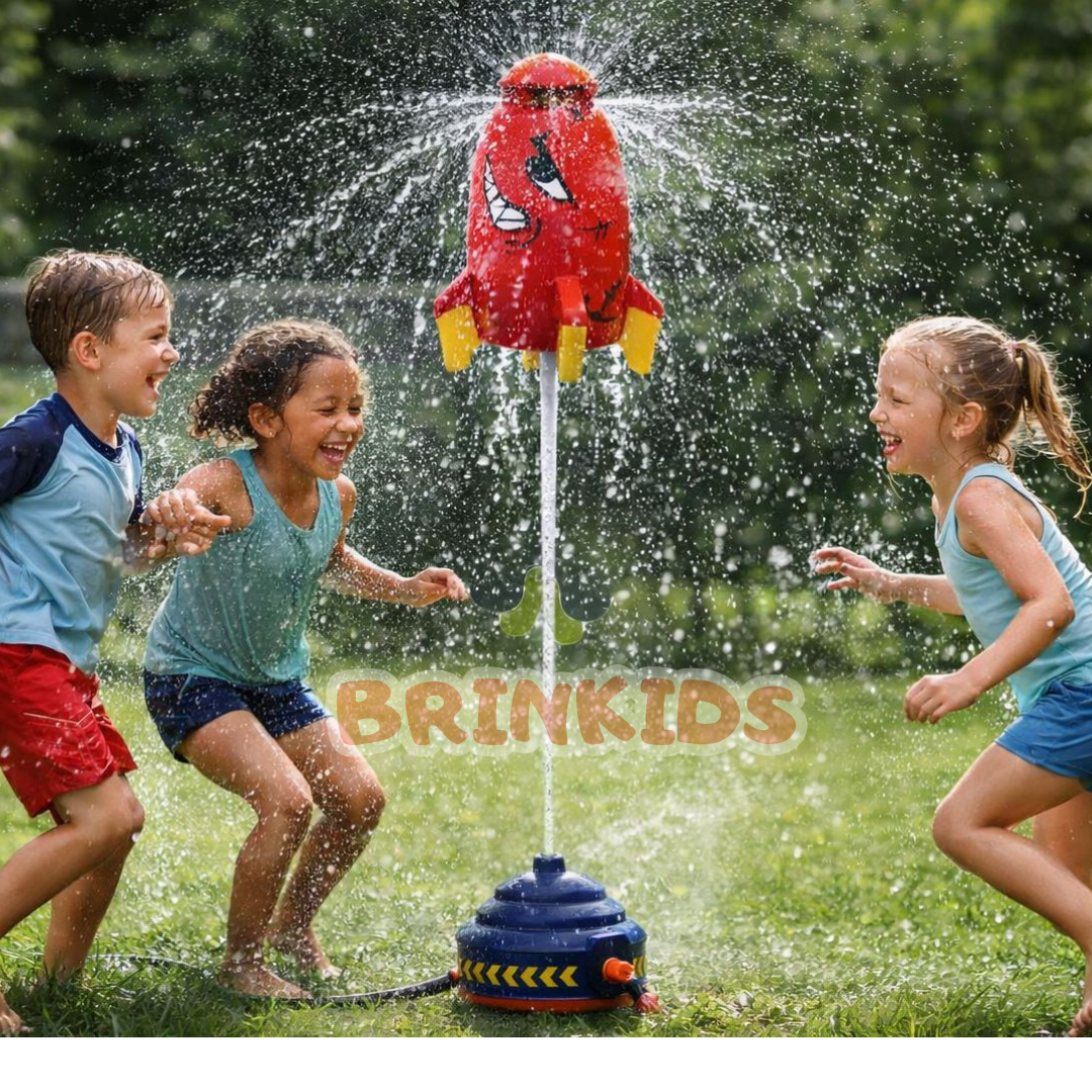 AquaJet Foguete Aspersor Aquático Infantil – Diversão de Verão