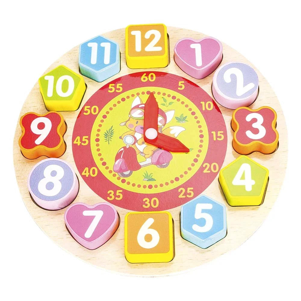 Relógio Educativo de Madeira Montessori – Aprender as Horas Brincando