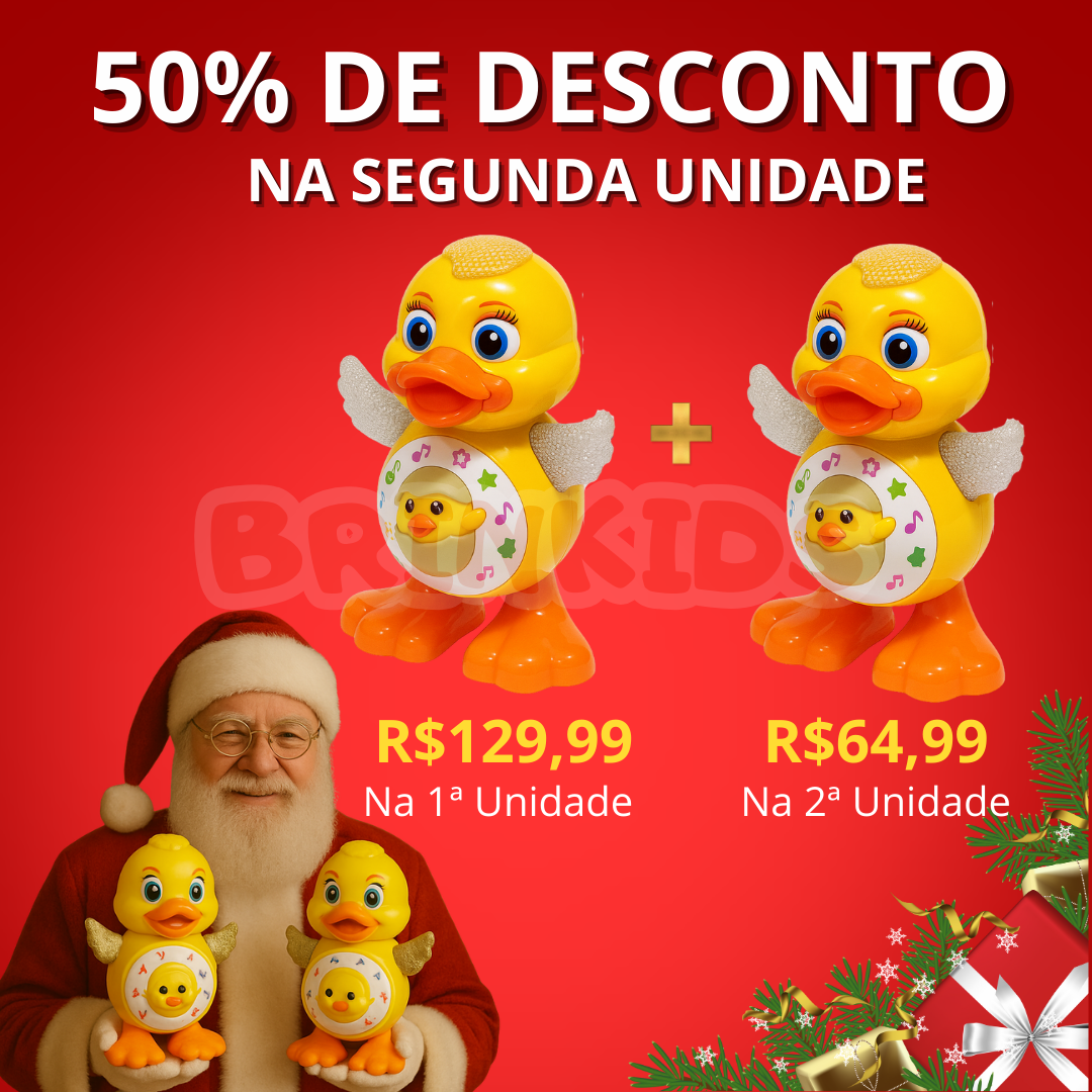 Pato Dançarino Premium Brinkids — 60% OFF (Estoque no Brasil)