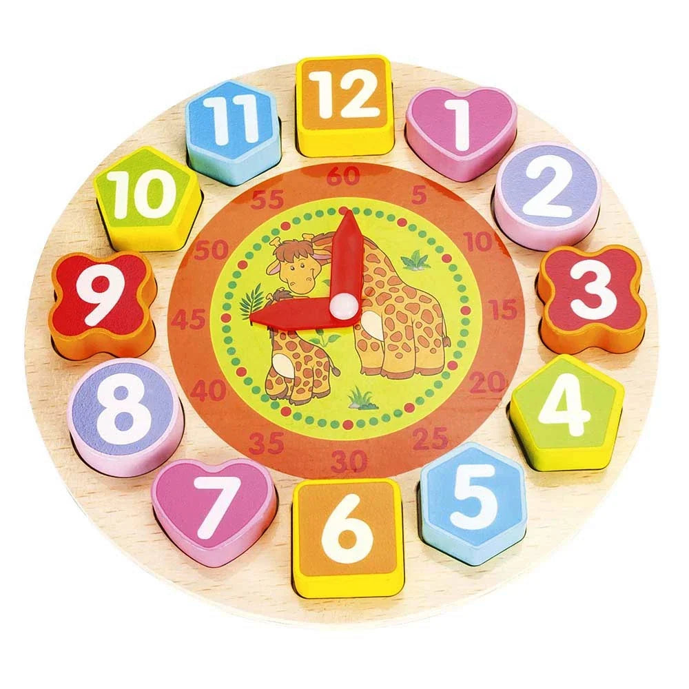 Relógio Educativo de Madeira Montessori – Aprender as Horas Brincando