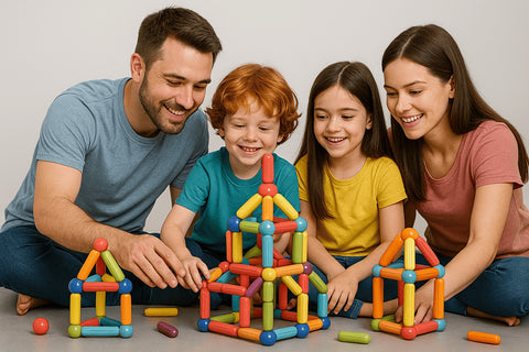 Blocos Magnéticos Educativos Montessori – Conjunto de Construção Infantil