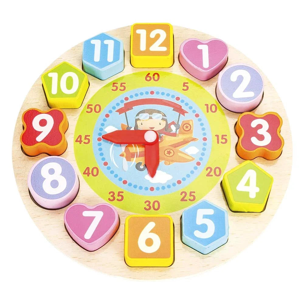 Relógio Educativo de Madeira Montessori – Aprender as Horas Brincando