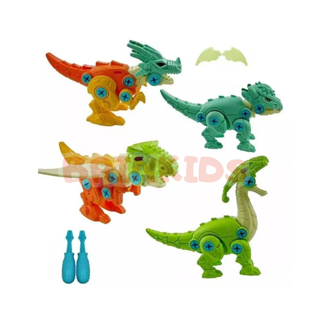 Dinossauro de Montar Infantil – Brinquedo Educativo com Parafusos + Ferramentas Grátis