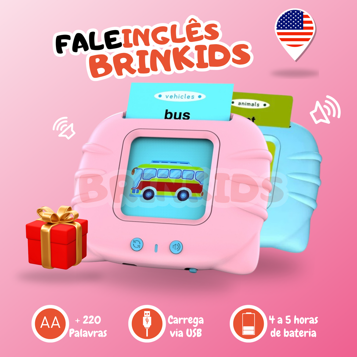 Fale Inglês Brinkids – Brinquedo Educativo para Aprender Inglês