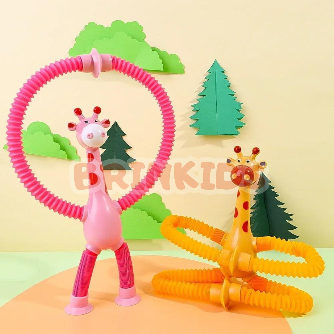 Girafinhas Gira-Estica com LED – Kit de 2 Brinquedos Interativos