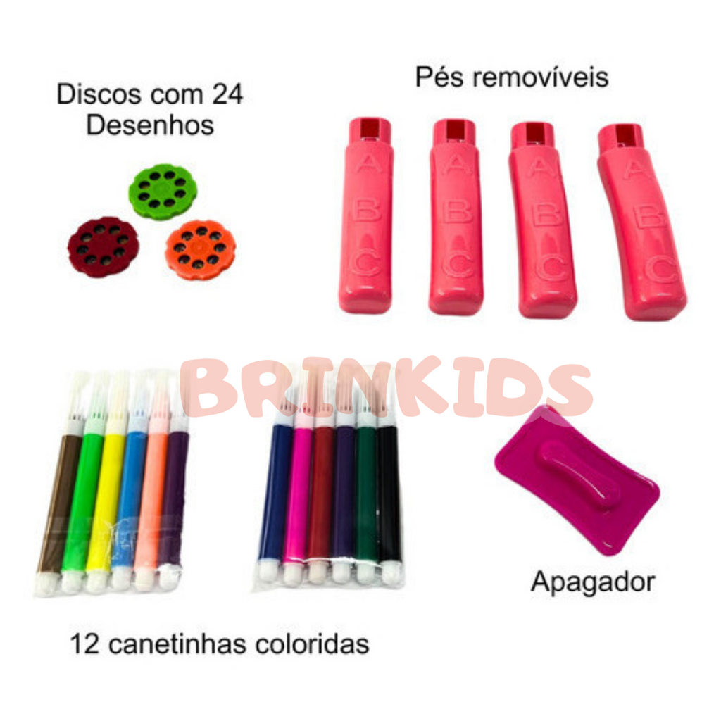 Mesa Mágica Lousa Infantil com Canetinhas – Brinquedo de Desenho