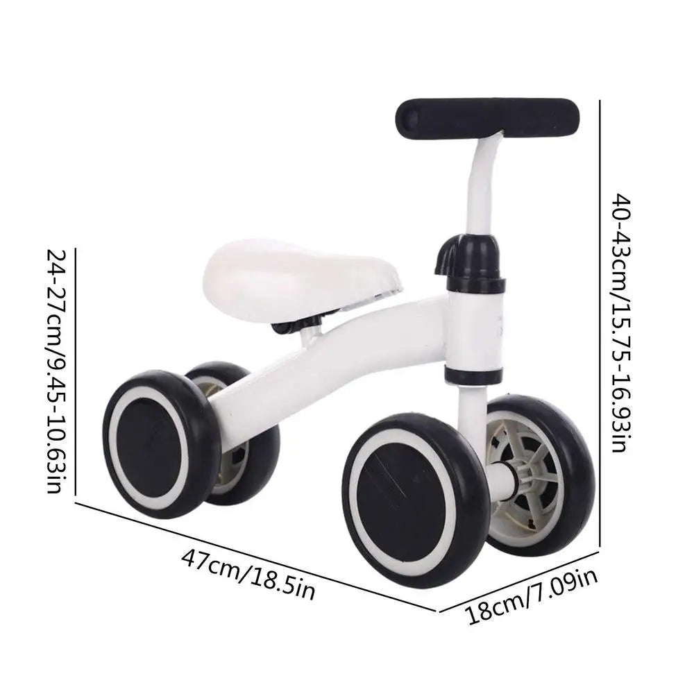 Bicicleta de Equilíbrio Infantil 4 Rodas – Baby Balance Bike 12‑36 meses
