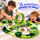 Pista de Carrinho Dinossauro com Looping e Carrinho com Luz