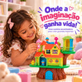 Casinha na Árvore de Bonecas com 2 Andares, Bonecos e Acessórios