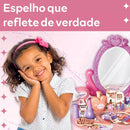 Penteadeira Infantil com Espelho e 30 Acessórios – Rosa ou Azul