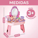 Penteadeira Infantil com Espelho e 30 Acessórios – Rosa ou Azul