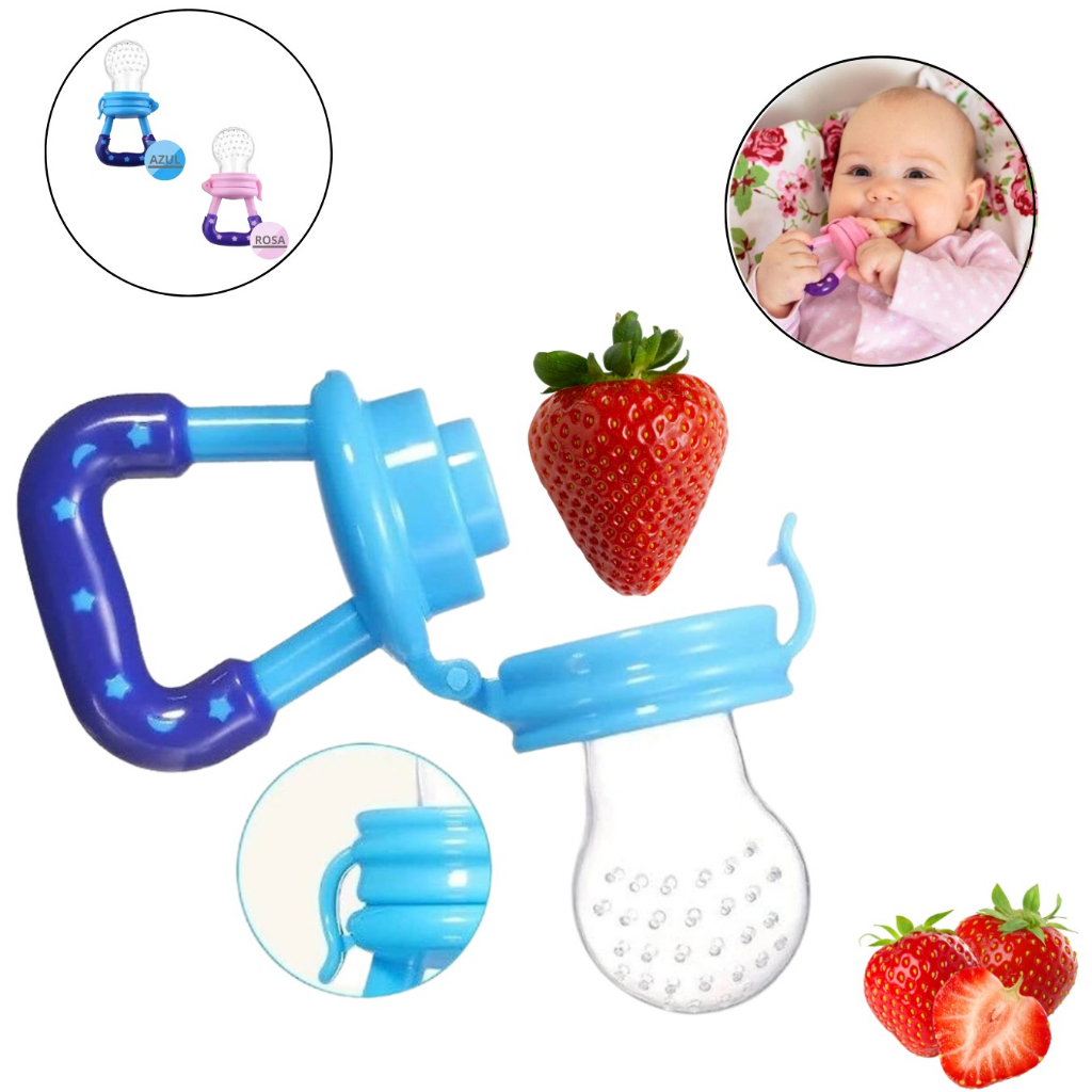 Chupeta Alimentadora Mordedor de Silicone Porta Fruta