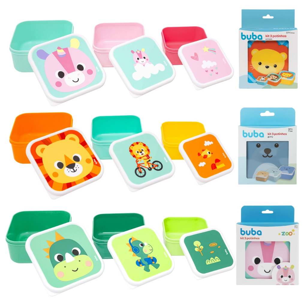 Kit 3 Potes para Comida Infantil