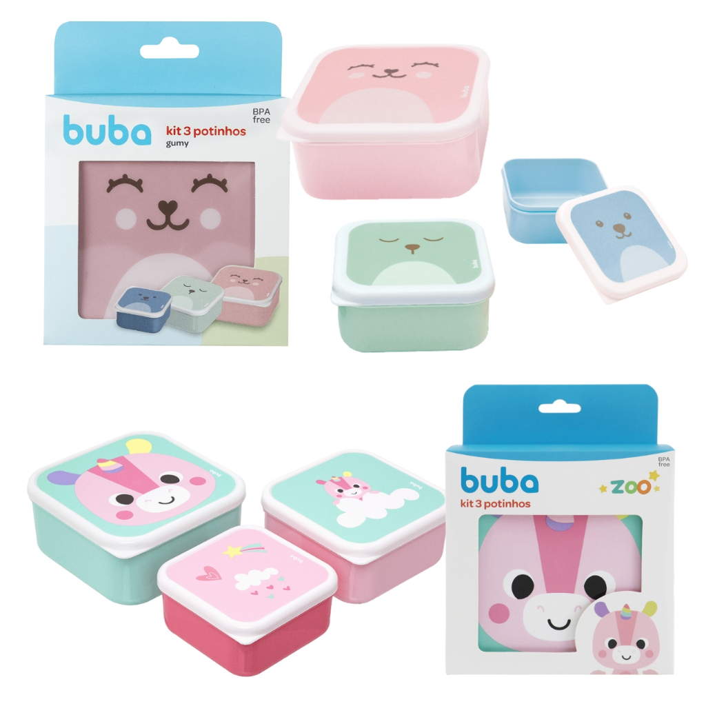 Kit 3 Potes para Comida Infantil