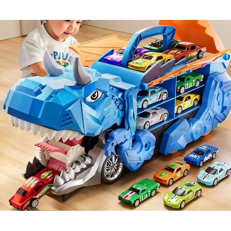 Caminhão Dinossauro Engolidor com 4 Carrinhos de Fricção