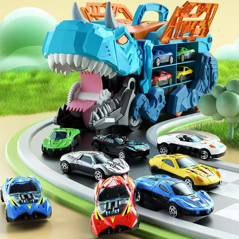Caminhão Dinossauro Engolidor com 4 Carrinhos de Fricção