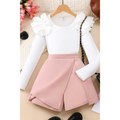 Short Saia em Suede + Blusa Ribana/Canelada