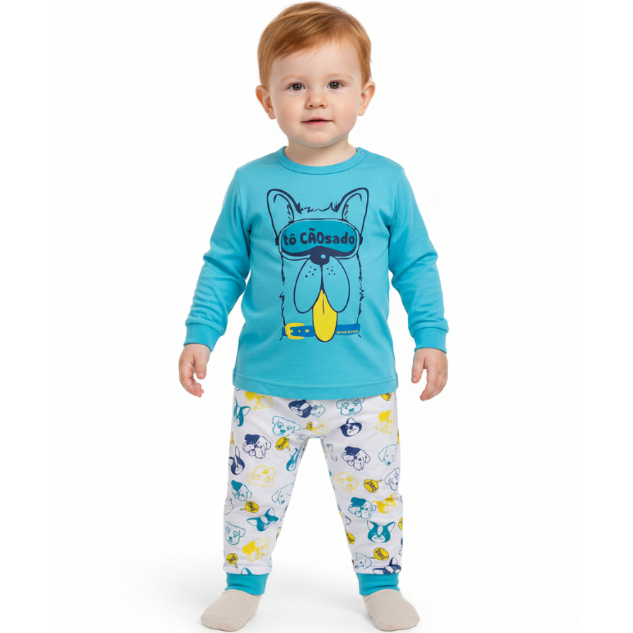 Pijama Bebe Menino Manga Longa