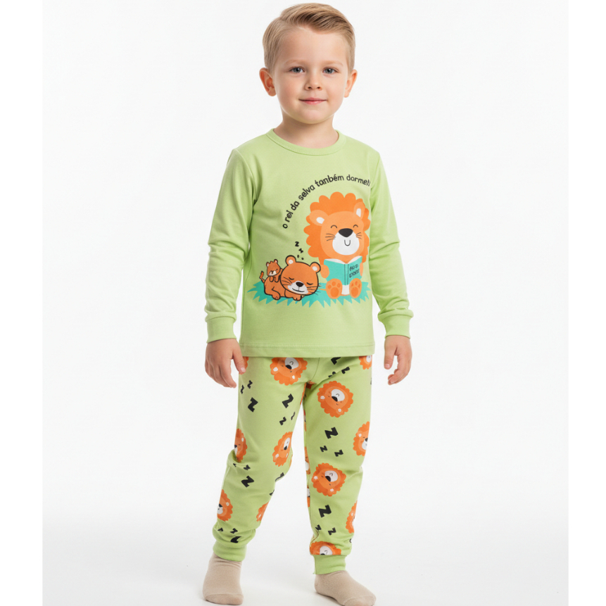 Pijama Infantil Masculino Manga Longa com Calça