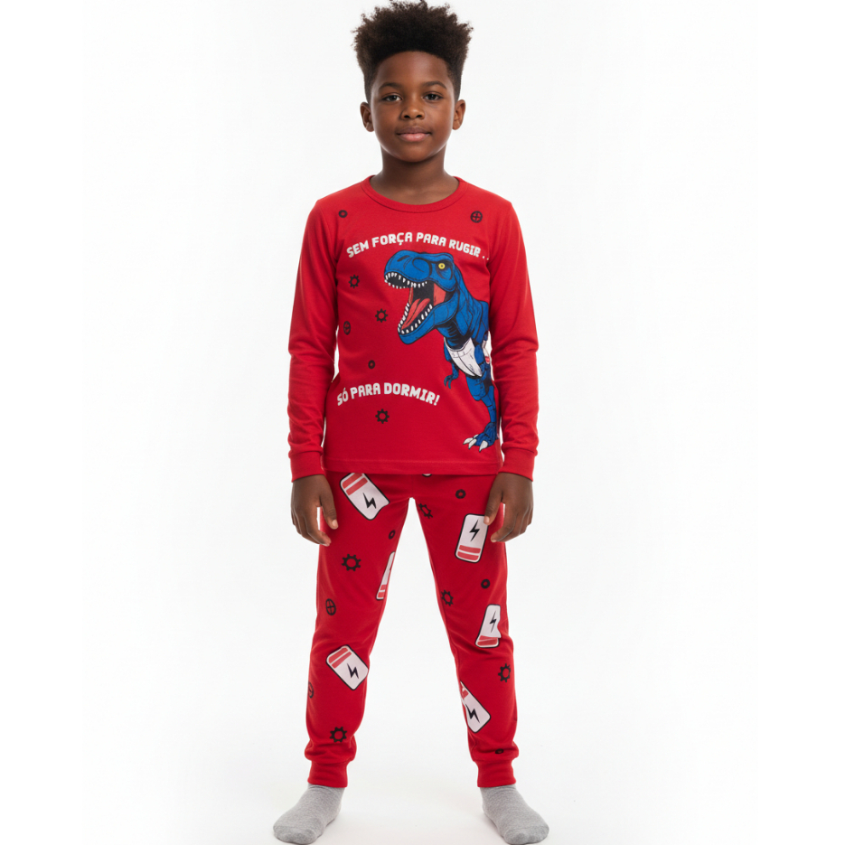 Pijama Infantil Masculino Manga Longa com Calça