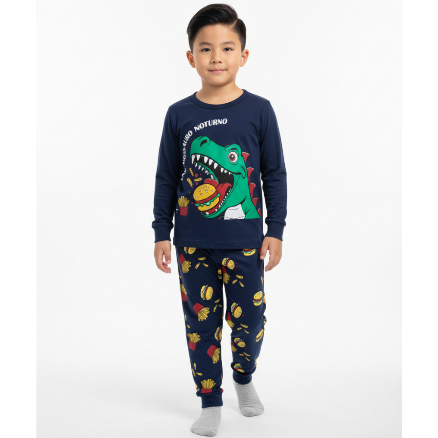 Pijama Infantil Masculino Manga Longa com Calça