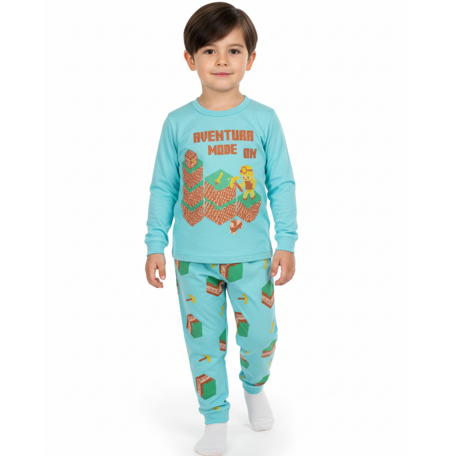 Pijama Infantil Masculino Manga Longa com Calça