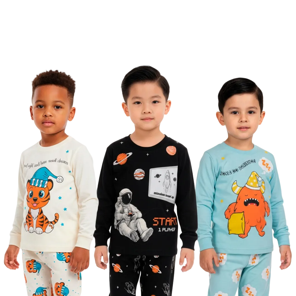 Pijama Infantil Masculino Manga Longa com Calça