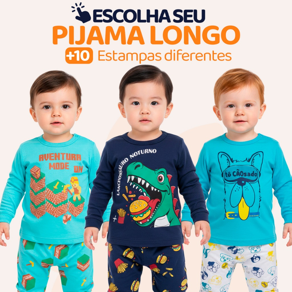 Pijama Bebe Menino Manga Longa