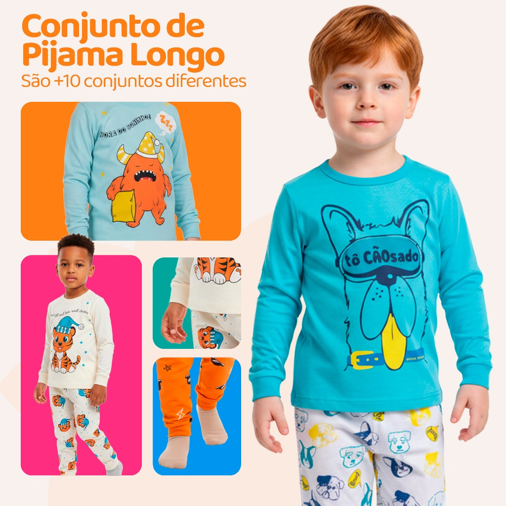 Pijama Bebe Menino Manga Longa