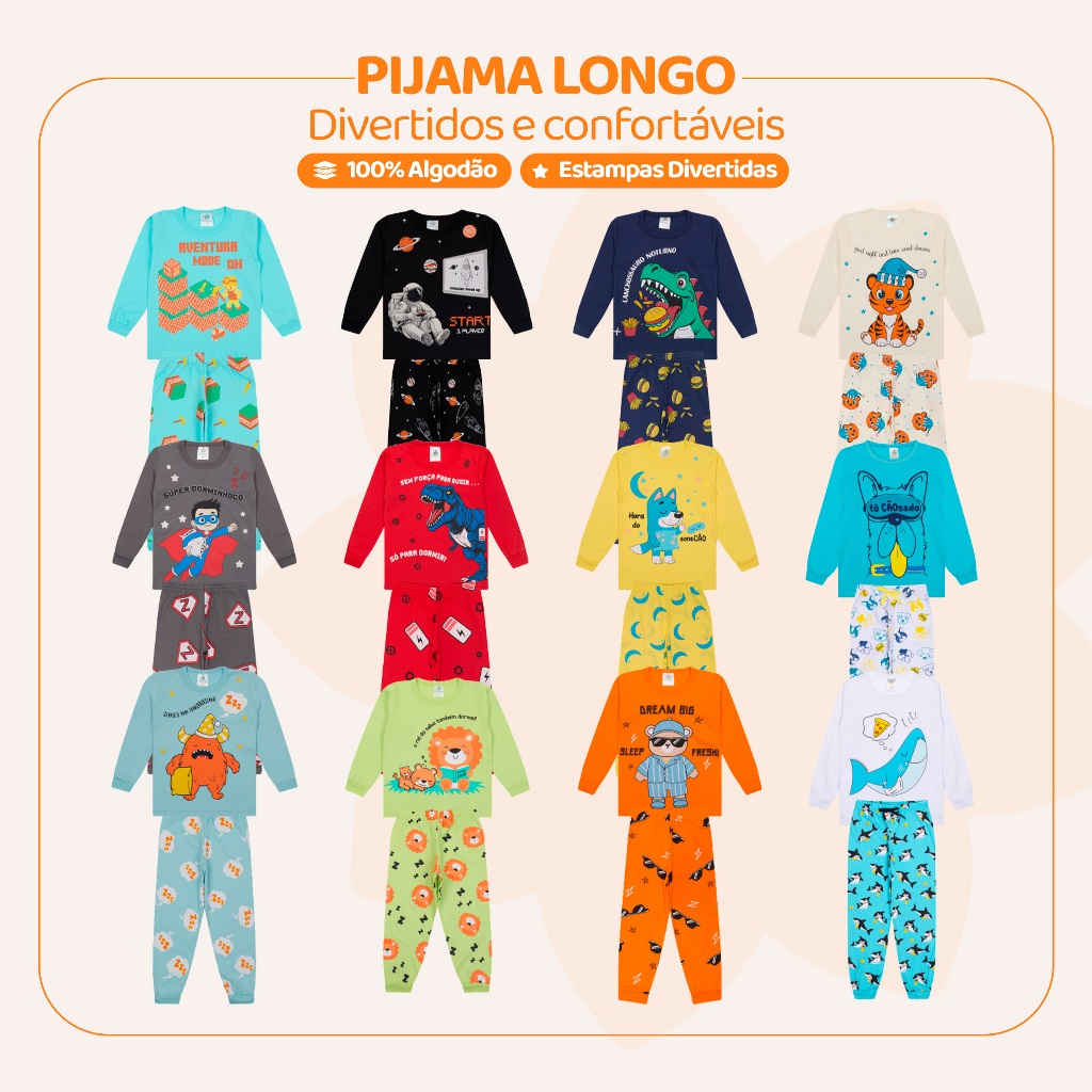 Pijama Bebe Menino Manga Longa