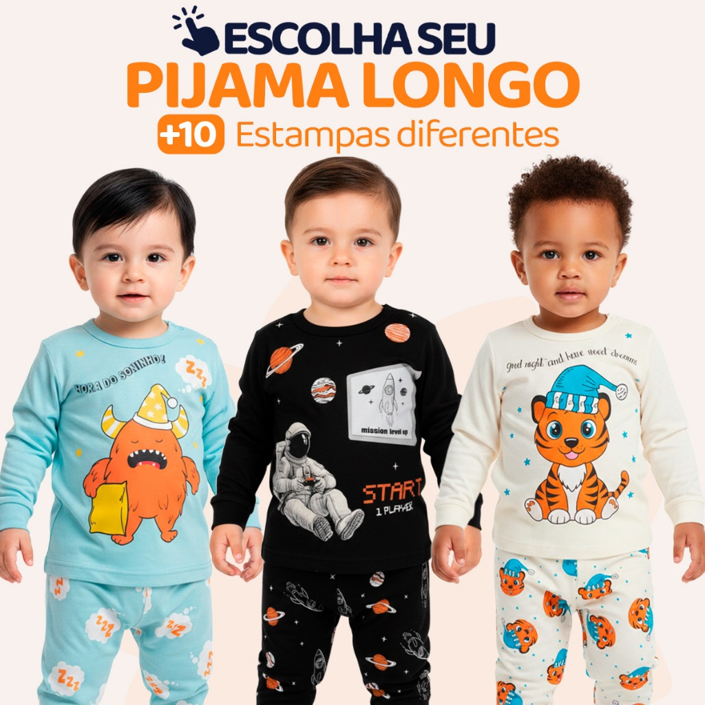 Pijama Bebe Menino Manga Longa