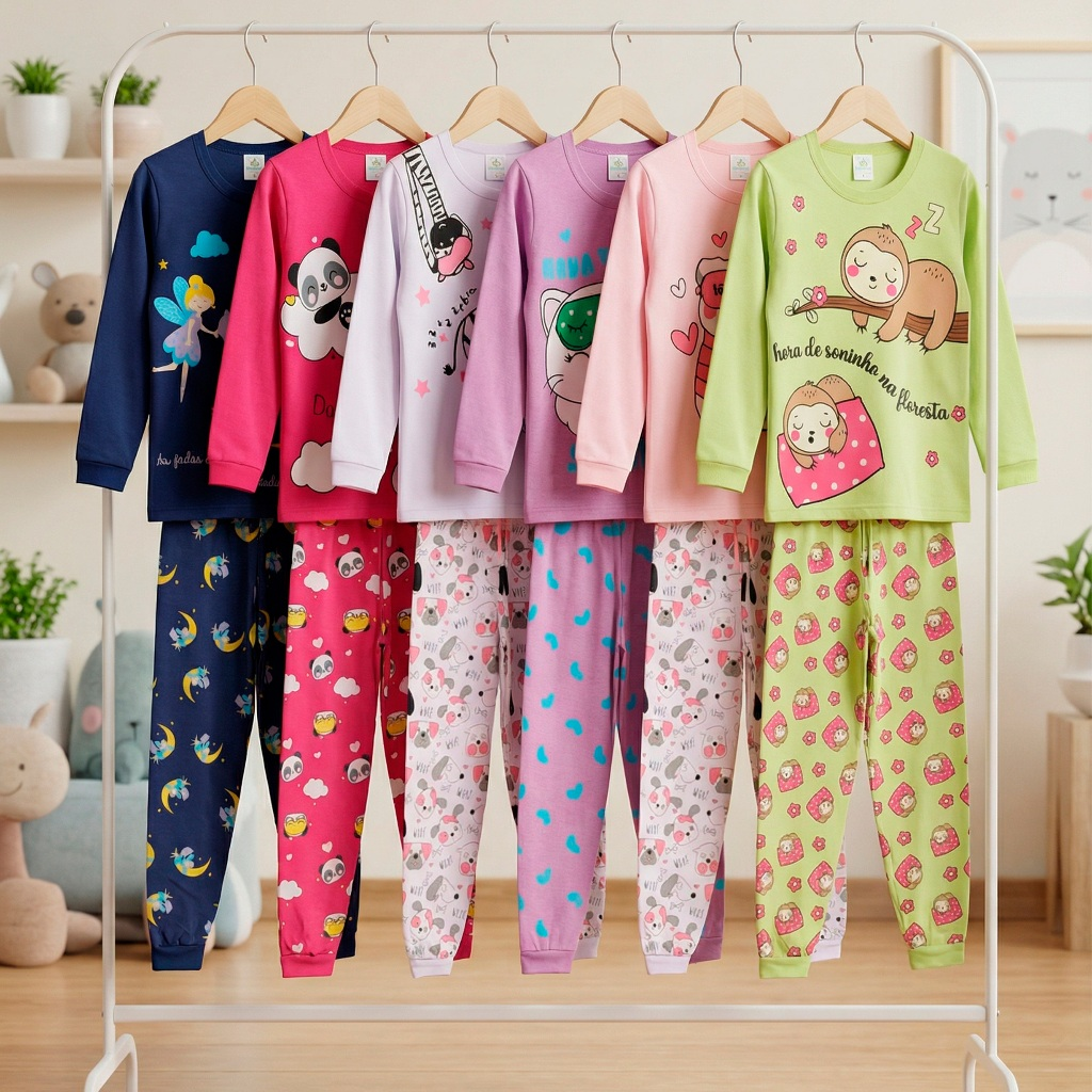Conjunto Pijama Infantil 100% Algodão