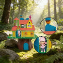Casinha na Árvore de Bonecas com 2 Andares, Bonecos e Acessórios
