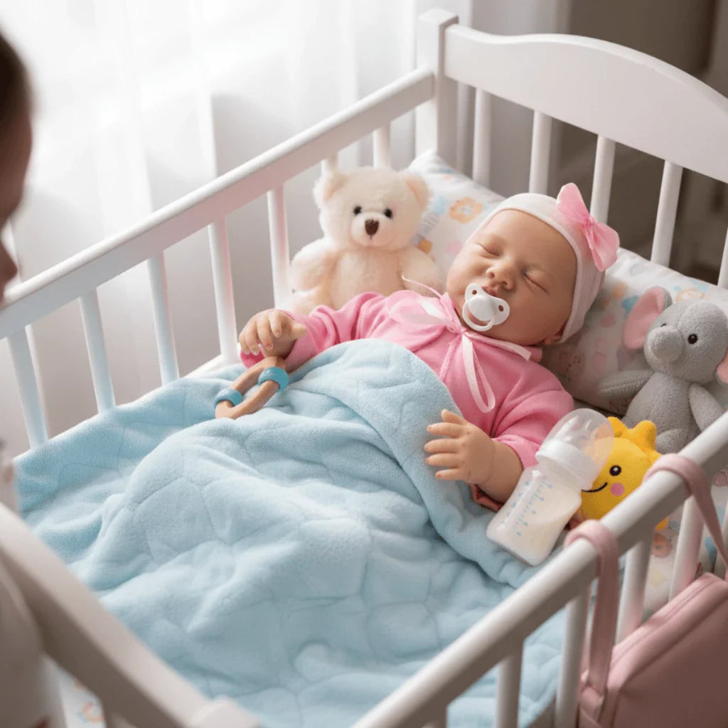 Bebê Reborn Recém-Nascido Realista que Pode Dar Banho com Acessórios