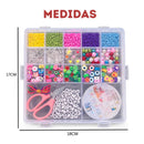 Kit Miçangas Infantil para Fazer Pulseiras – 1.250 Peças com Letrinhas