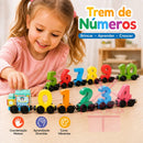 Trem Magnético de Madeira com Números – Brinquedo Montessori