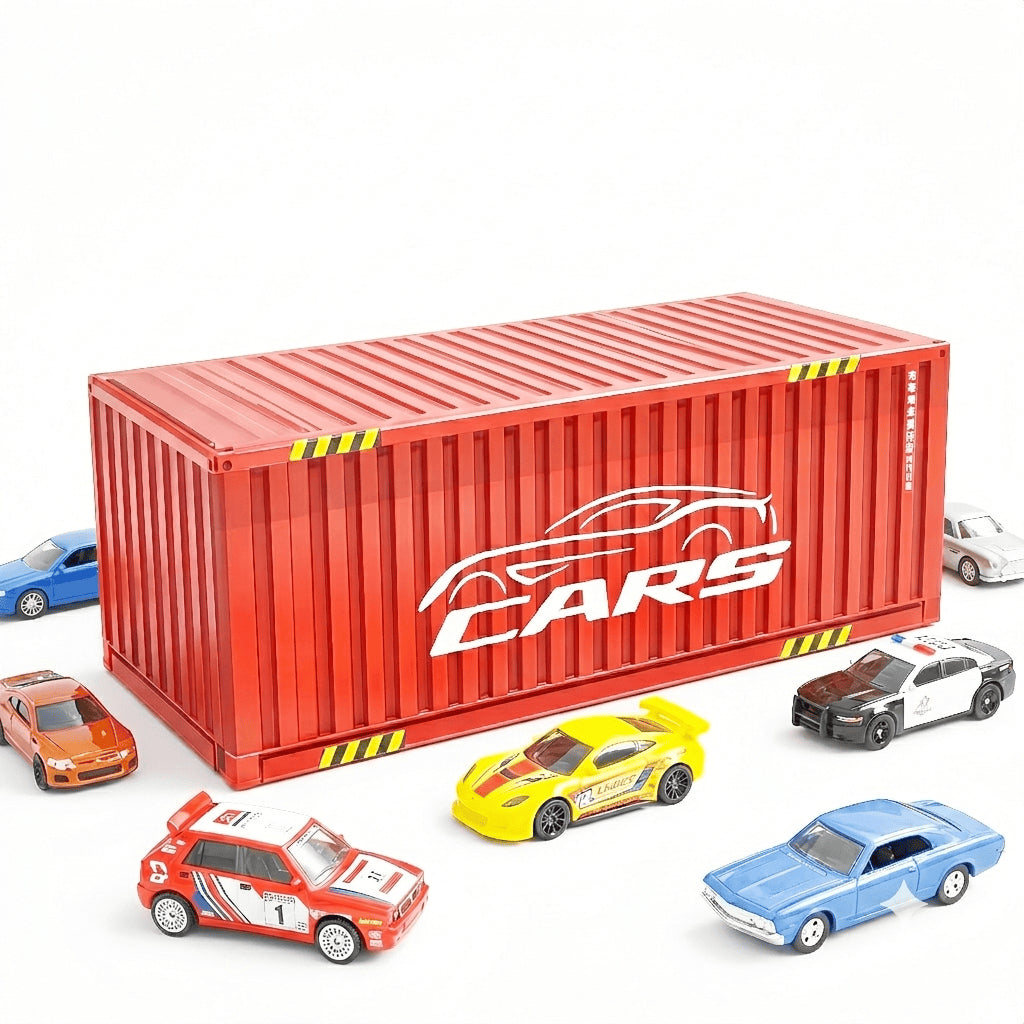 Kit 48 Carrinhos de Metal de Fricção com Maleta Container e Pista