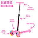 Patinete Infantil 3 Rodas com Luz de LED Dobrável – Rosa ou Azul
