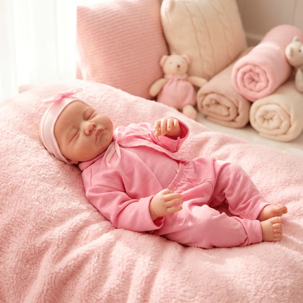 Bebê Reborn Recém-Nascido Realista que Pode Dar Banho com Acessórios