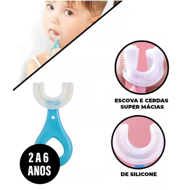 Escova Dental Infantil 360° Formato de U