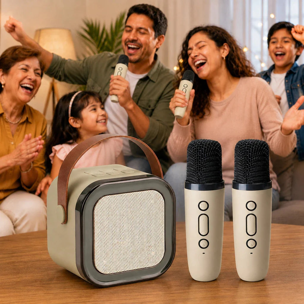 Kit Karaokê Infantil com Caixa de Som Bluetooth e Microfone Sem Fio