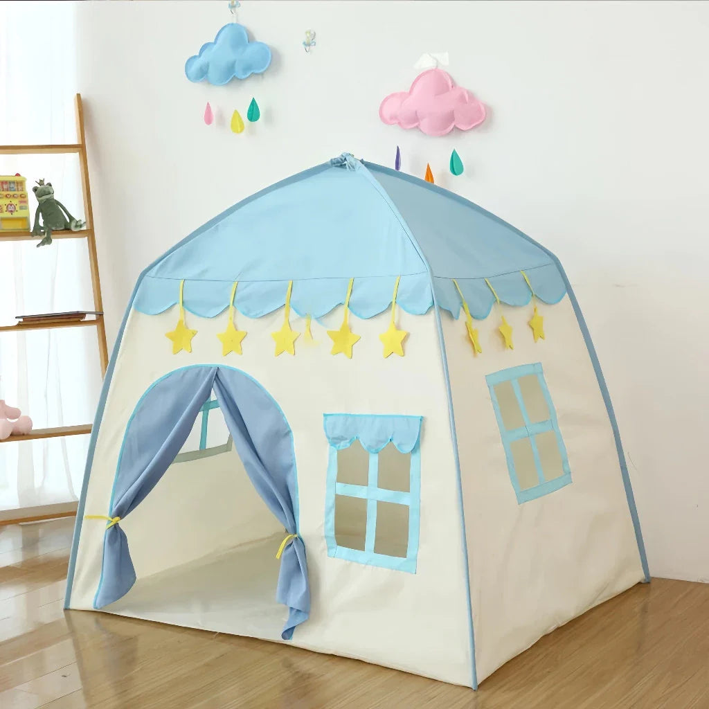 Barraca Infantil Castelo Casinha de Brincar com Janelas – Rosa ou Azul
