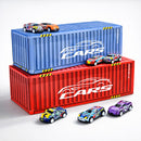 Kit 48 Carrinhos de Metal de Fricção com Maleta Container e Pista